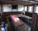 Wooden motor yacht for sport fishing and recreation
