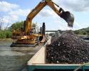 pontoon with dredger 