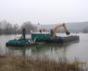 pontoon with dredger 